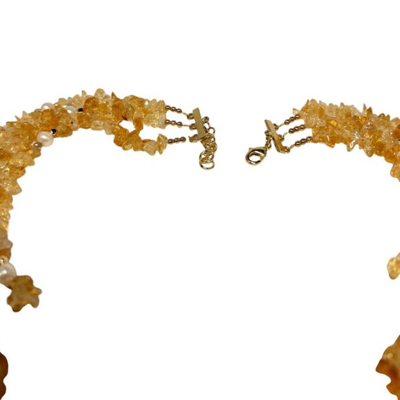 Three Strands Citrine, and Pearl Necklace - Picture 5 of 5